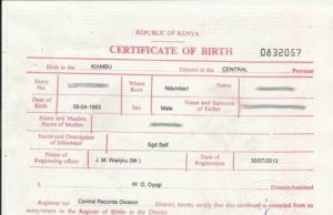 How to replace a lost birth certificate in Kenya?
