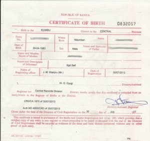 How to replace a lost birth certificate in Kenya?