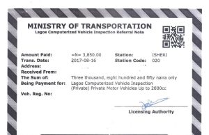 Road Worthiness Certificate in Nigeria