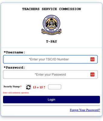TSC Payslip Online T-PAY