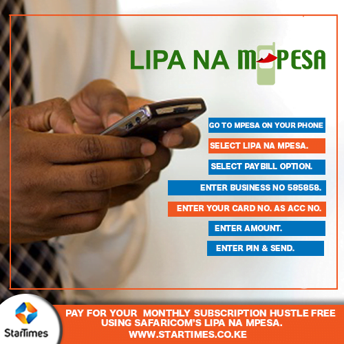 Pay for StarTimes via Mpesa