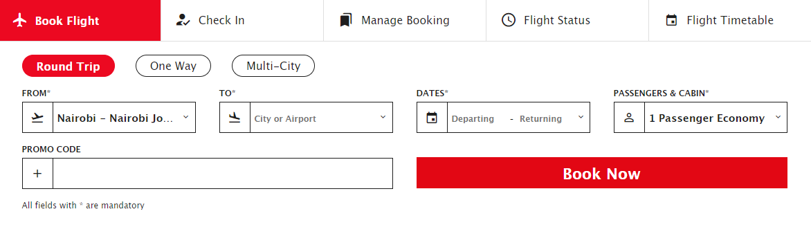 How to book a Kenya Airways flight ticket to the UK