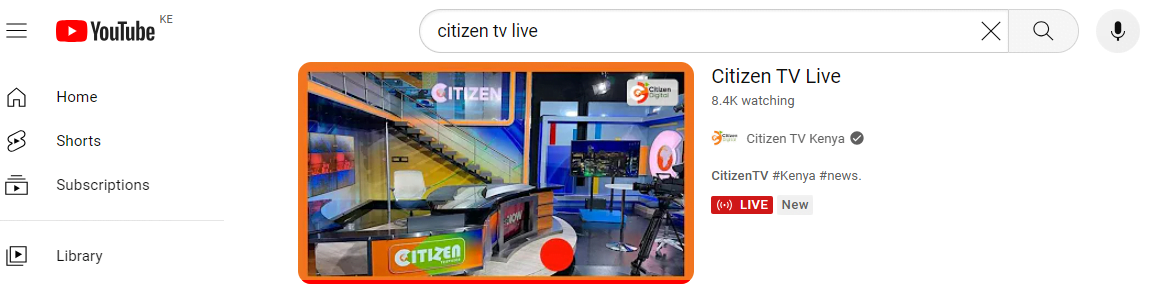 Watch Citizen TV Kenya online