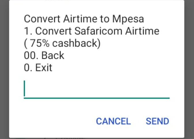 Converting Safaricom airtime to cash in kenya for free USSD